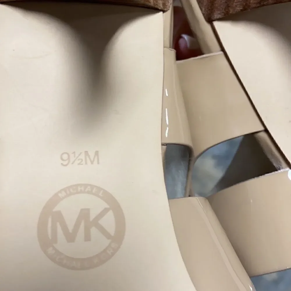 Michael Kors Nude Patent Joselle Open Toe Pump